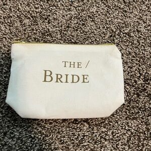White Bag with Gold Writing BRIDE
